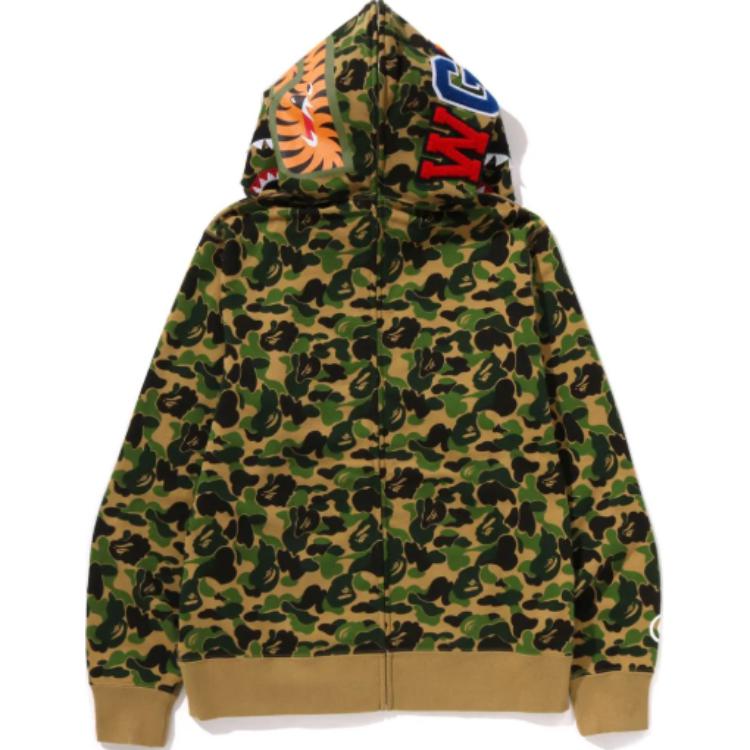 Футболка Bape Abc Camo Separate Shark Full Zip Hoodie A BATHING APE, синяя — фото 3