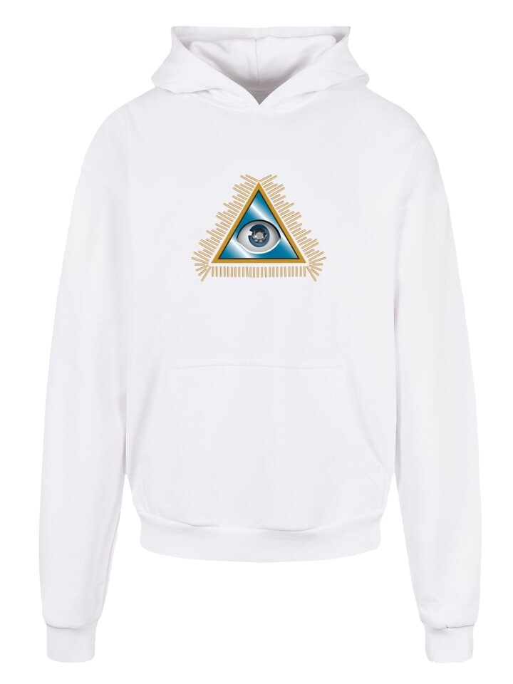 

Пуловер emoji couture Ultra Heavy Hoodie Pyramid eye and golden beads, белый