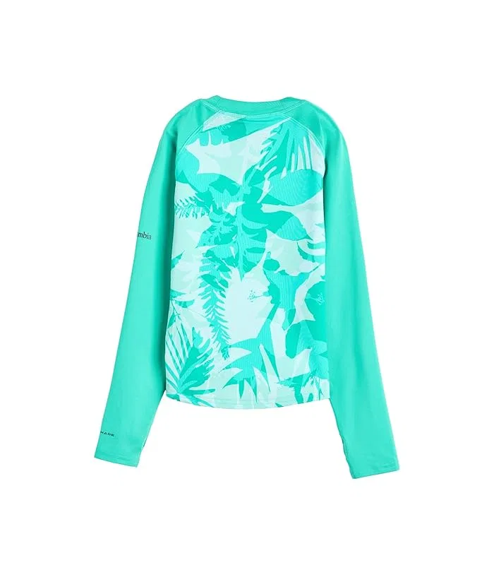 Футболка с длинным рукавом Omni-Shade Sandy Shores Printed Long Sleeve Sunguard Columbia Kids, Lavender Pearl/Stormwatch — фото 2