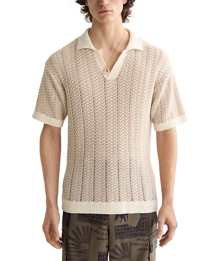 

Мужская поло-водолазка с рельефной вязкой SCOTCH & SODA, коричневый/бежевый