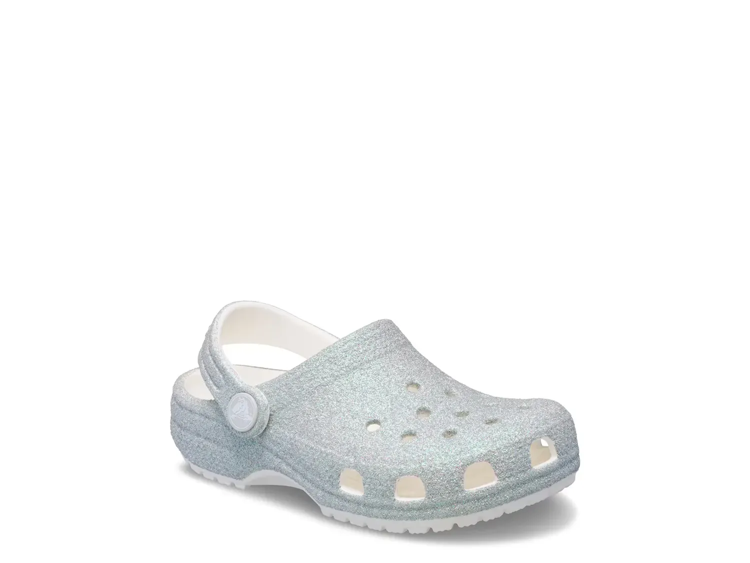 

Классические блестящие сабо - детские Crocs, Silver Glitter