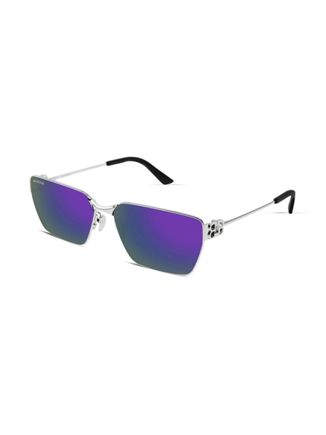 Солнцезащитные очки в квадратной оправе Balenciaga Eyewear, серебряный — фото 2