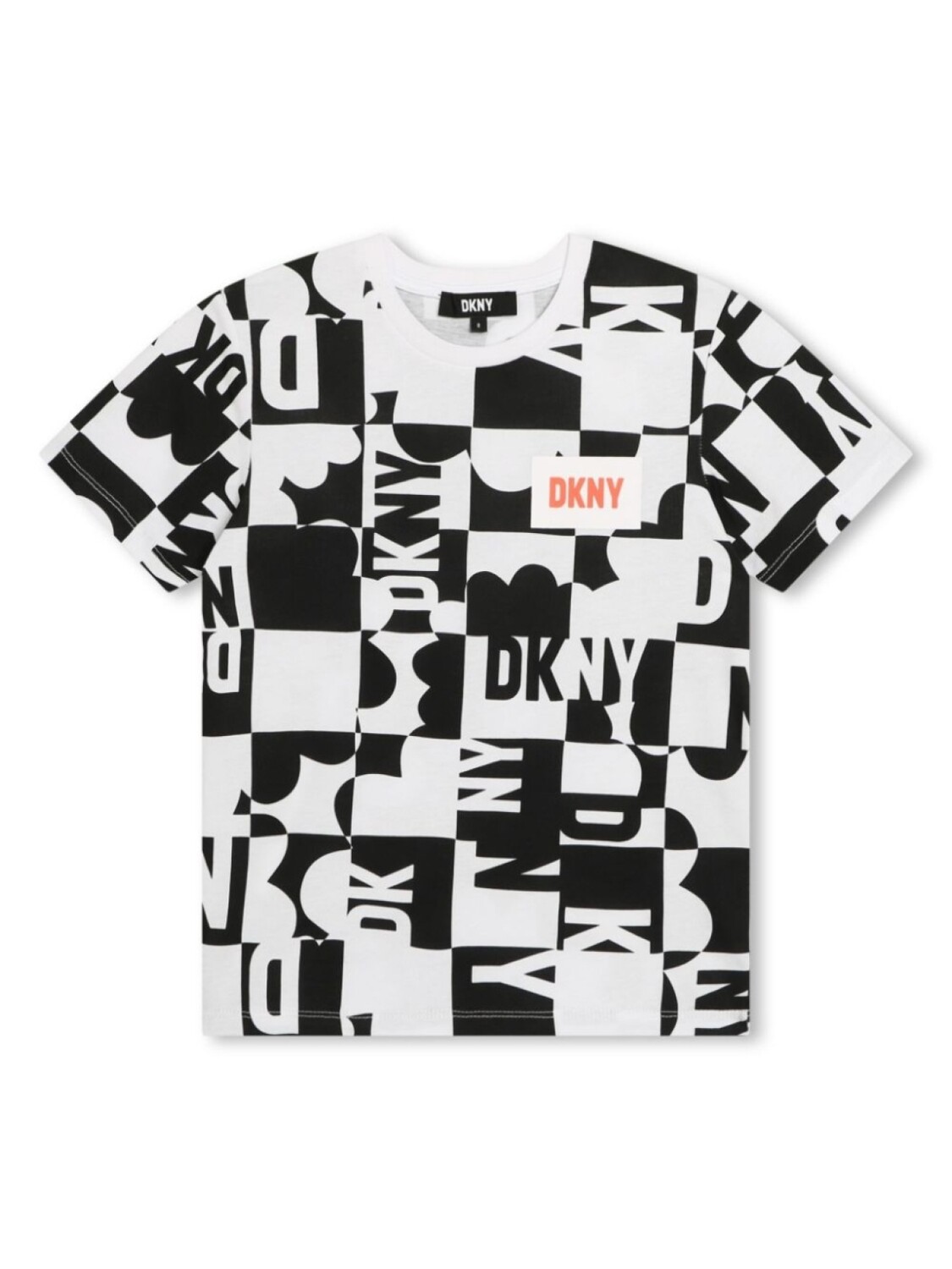 

DKNY клетчатая футболка с логотипом, белый