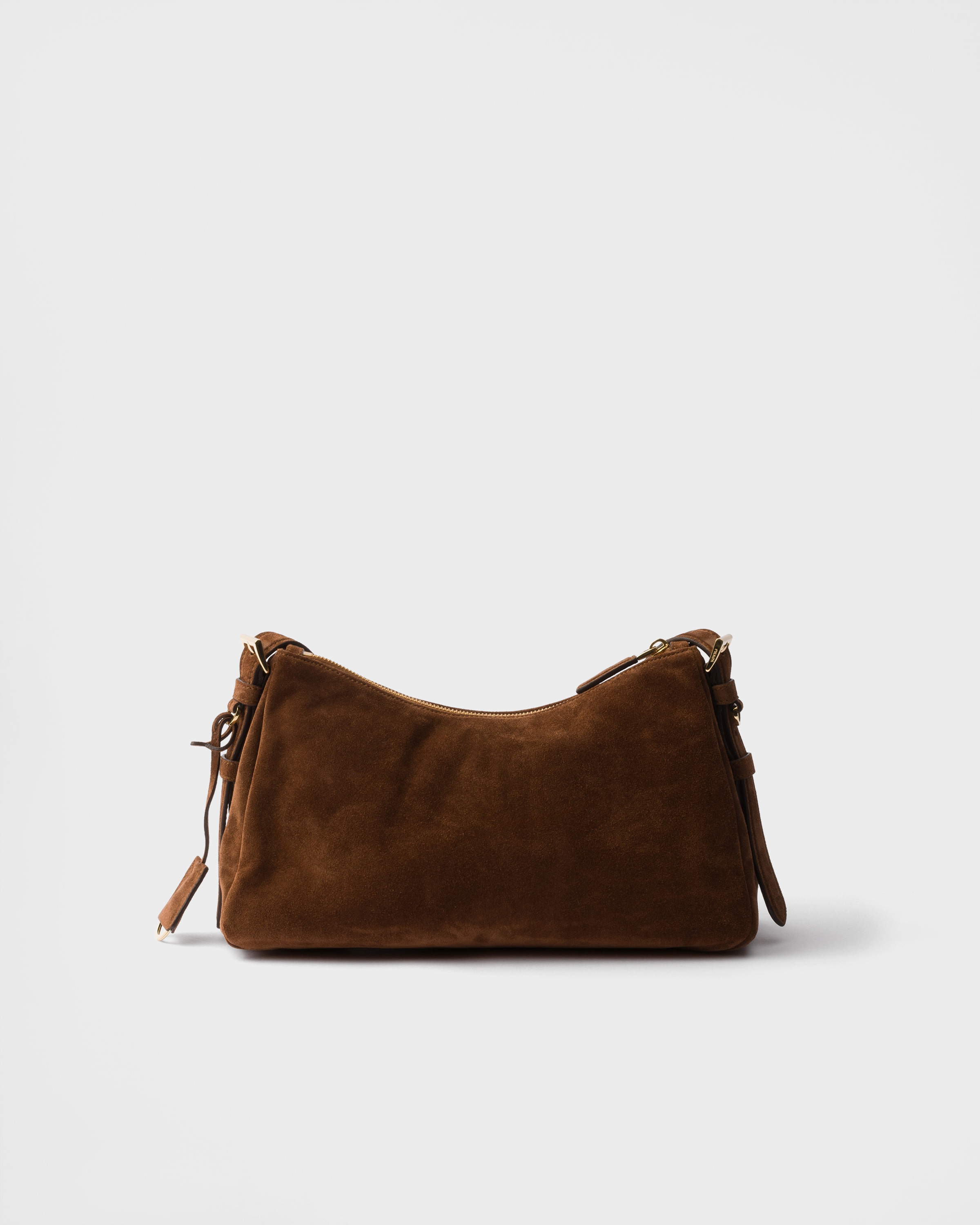 Сумка Prada Aimée из замши среднего размера на плечо Prada, какао-коричневый — фото 4