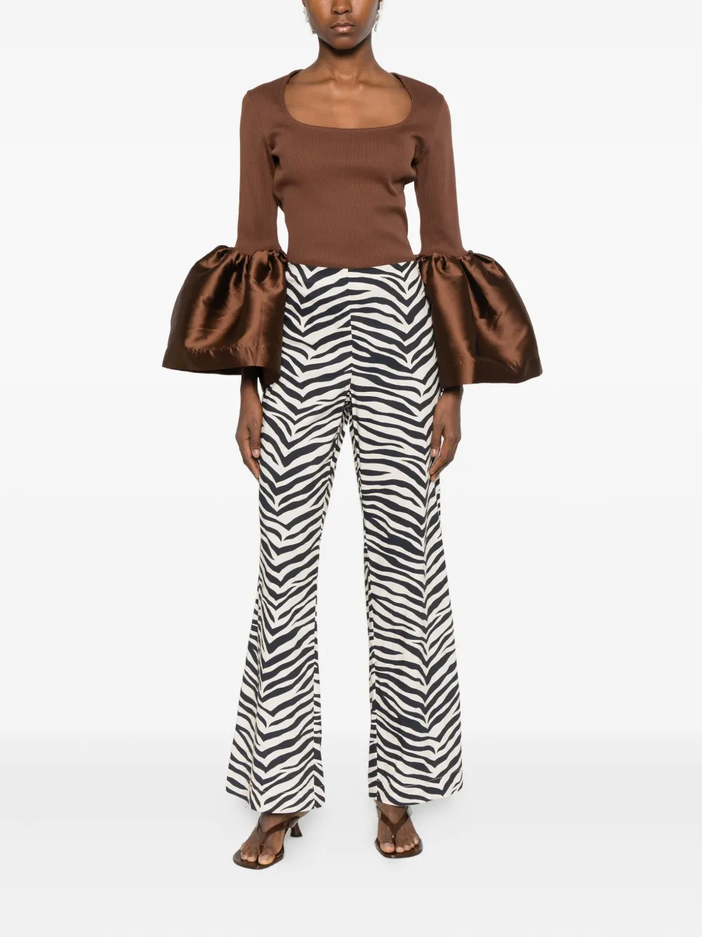 

Брюки Pia с принтом зебры Simon Miller, черный