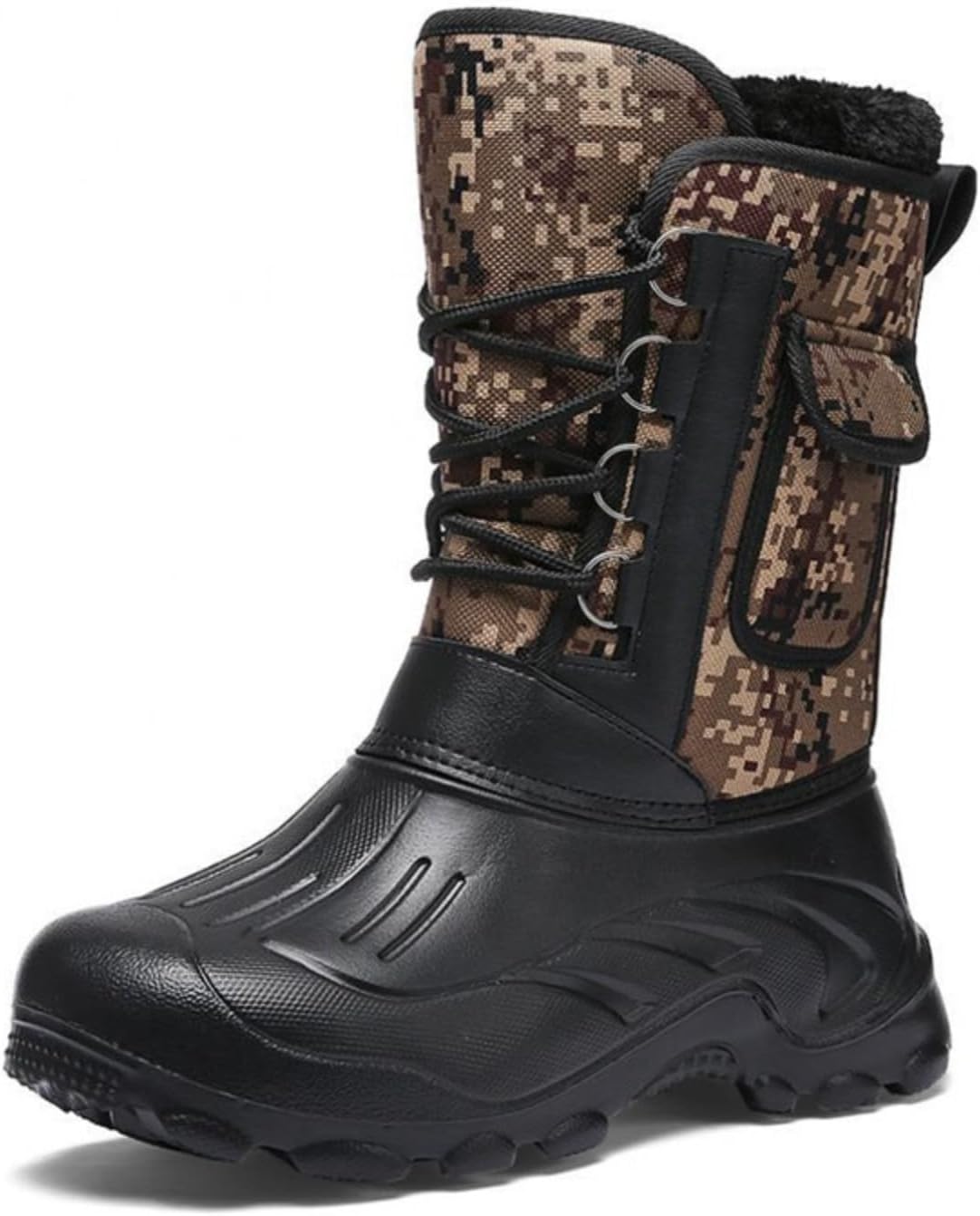 

Мужские зимние снежные ботинки Azttoztto, водонепроницаемые сапоги до середины голени, спортивные износостойкие нескользящие теплые ботинки, желтый