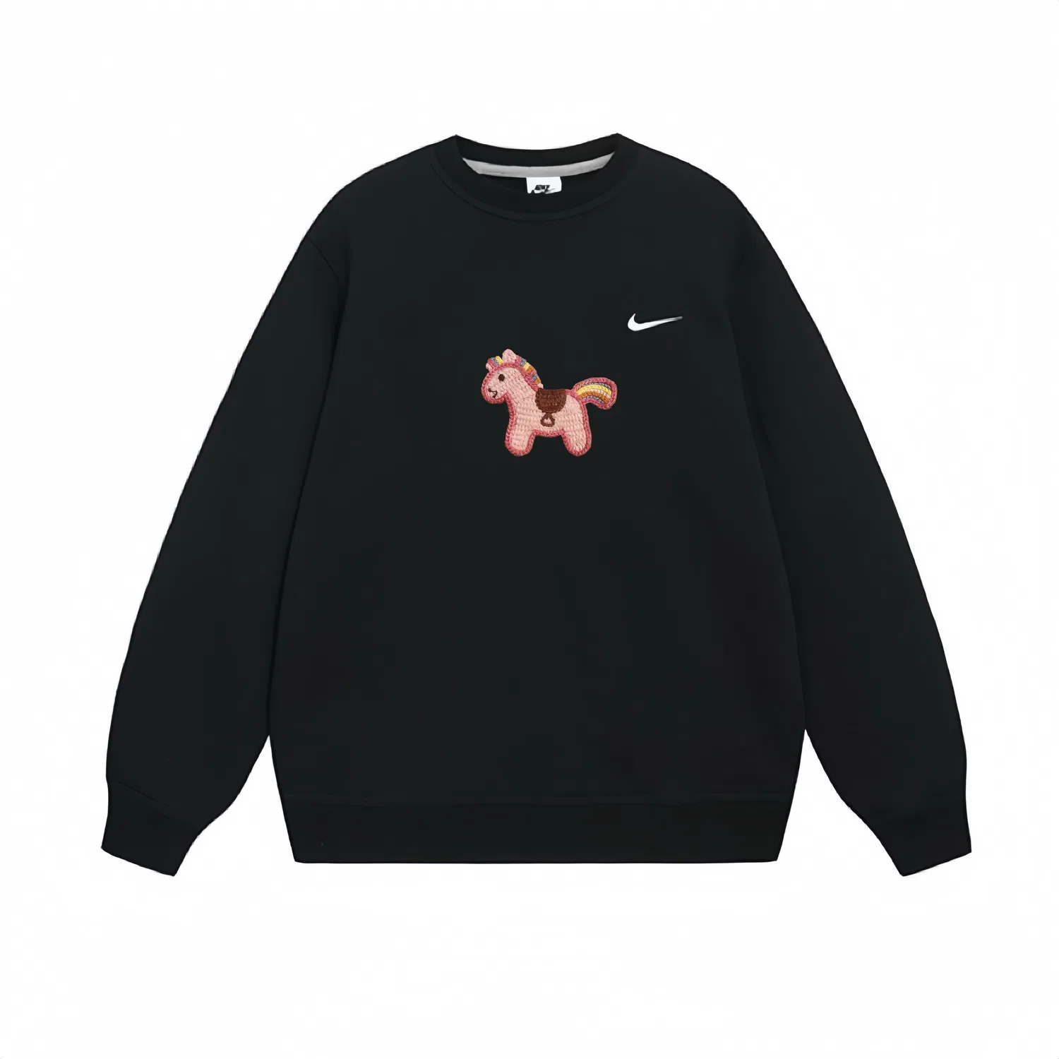 Толстовка с круглым вырезом и длинным рукавом Pink Pony Exquisite Embroidery Logo, на флисовой подкладке, унисекс Nike, Black