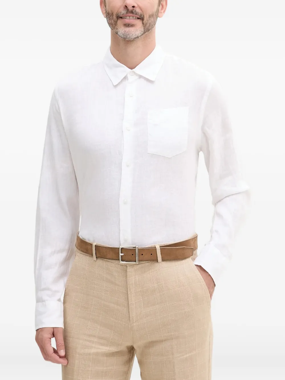 

Льняная рубашка с карманом GUESS USA, белый