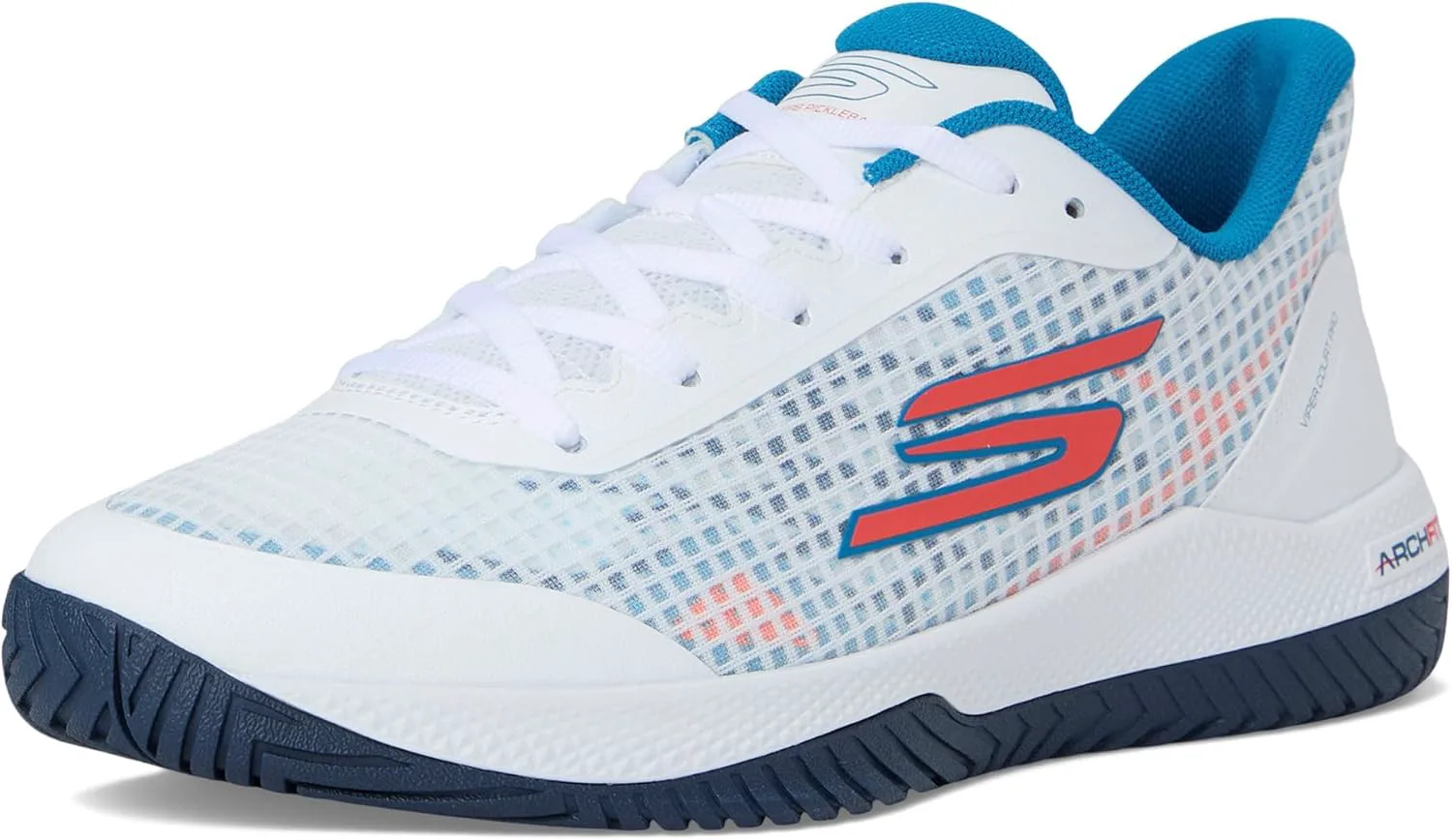 Кроссовки Skechers Viper Court для мужчин - спортивная обувь для игры в пинг-понг и pickleball с поддержкой свода стопы, для использования внутри и на улице, белый