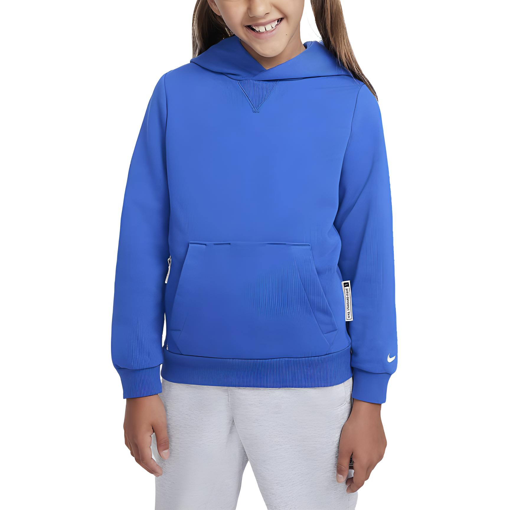 Nike Свитшот Dri Fit, подростковый, Standard Issue, цвет Royal Blue/Light Ivory White — фото 3