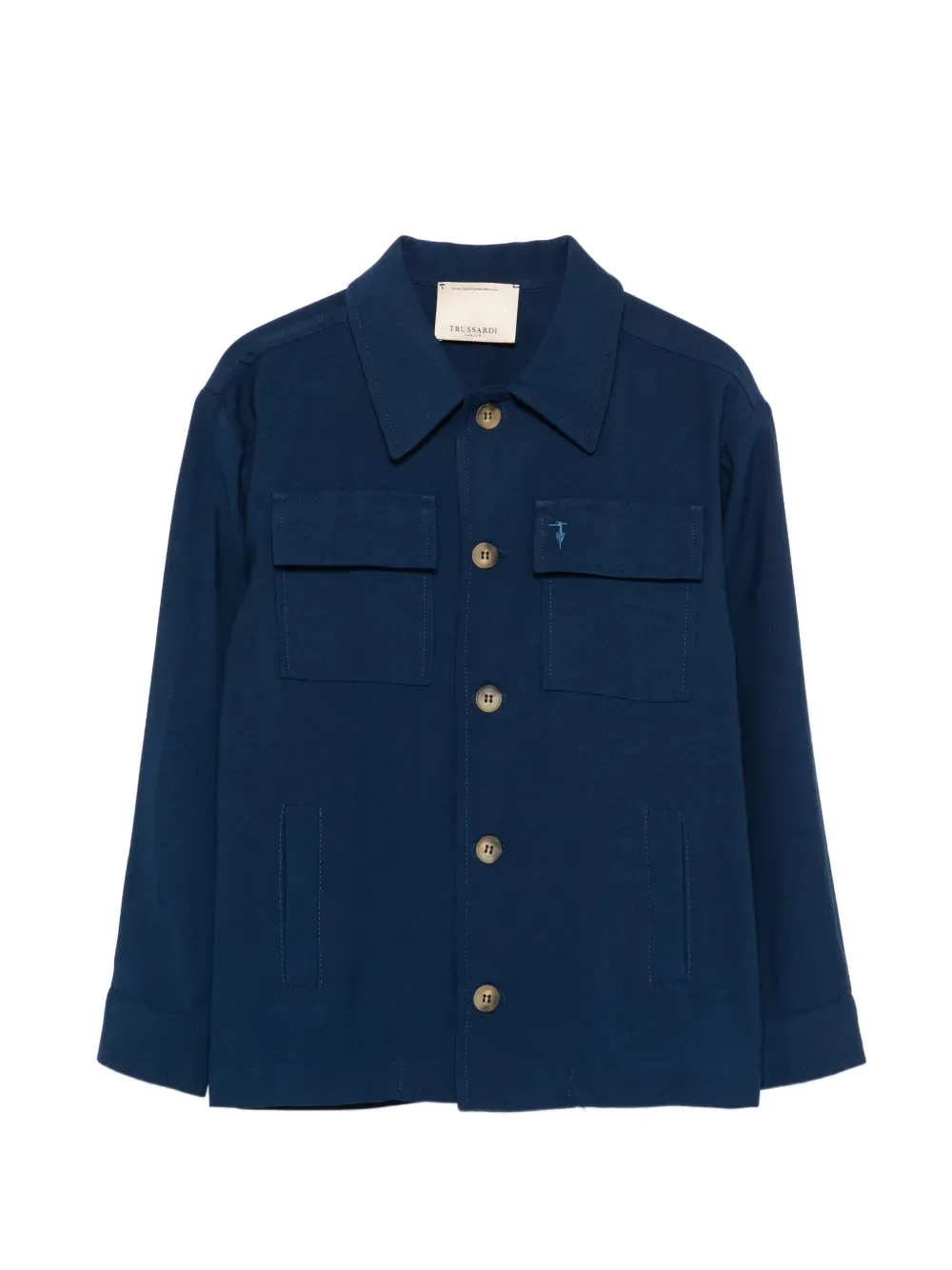 Куртка с вышитым логотипом TRUSSARDI JUNIOR, синий
