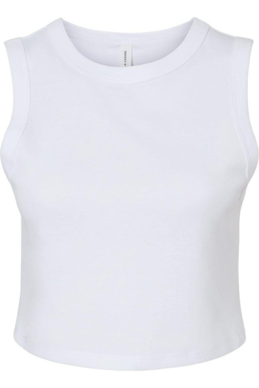 

Женская майка BELLA + CANVAS Micro Rib Muscle Crop, цвет solid white blend