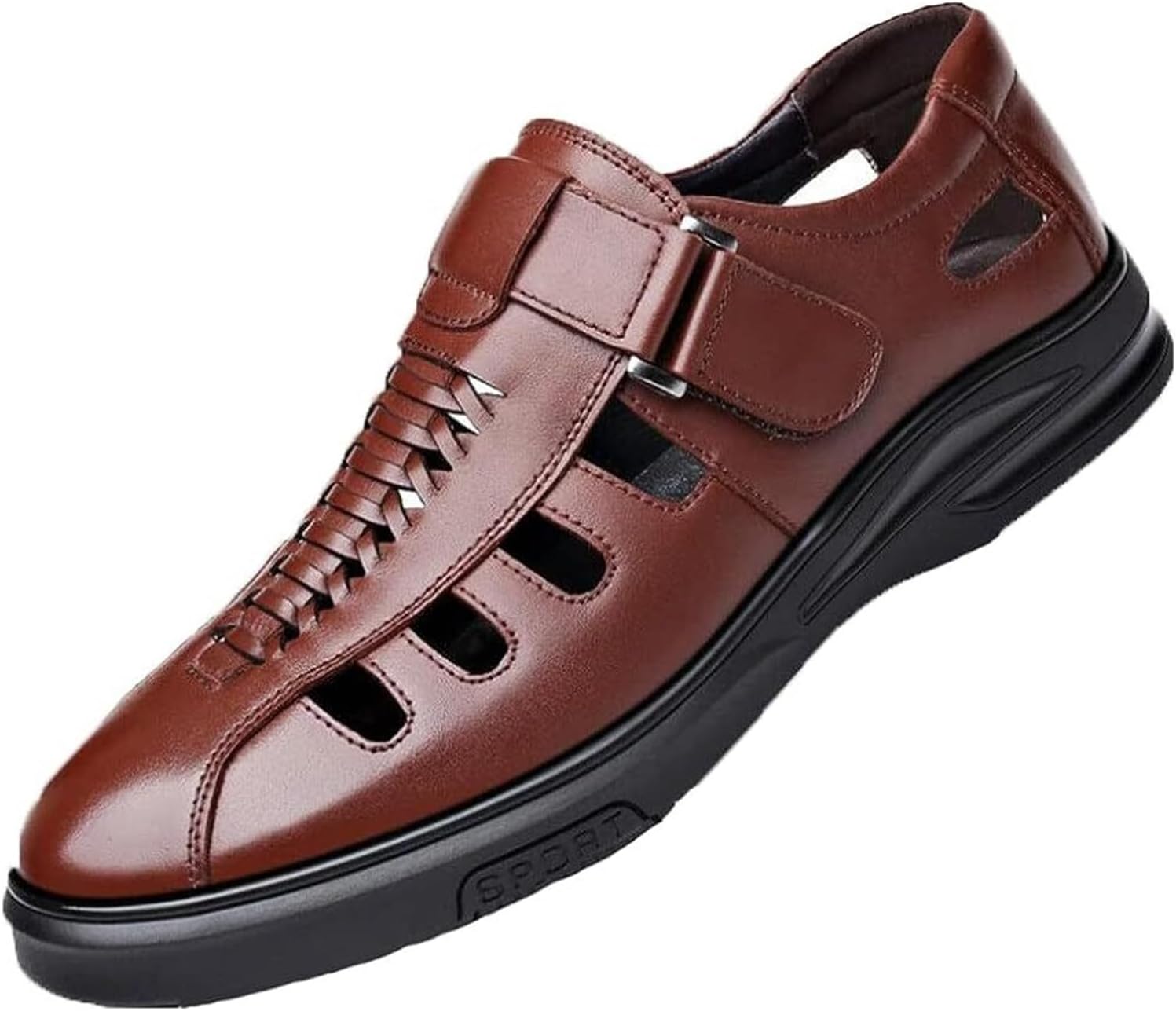 

Мужские черные деловые сандалии с нескользящей и износостойкой подошвой, спортивные кроссовки, мужские дышащие и комфортные сандалии для улицы Generic