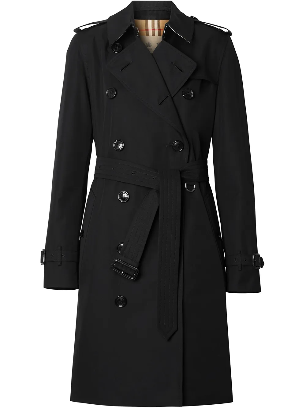 

Тренч The Kensington Heritage длины миди BURBERRY, черный