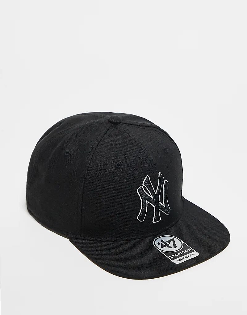 

Кепка с прямым козырьком NY Yankees черного цвета 47 Brand