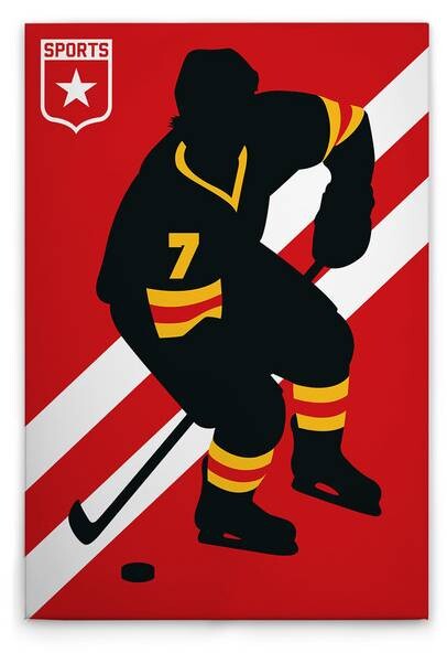 

Картина на холсте A.S. Création IceHockey цвет rotgelbschwarzweiss