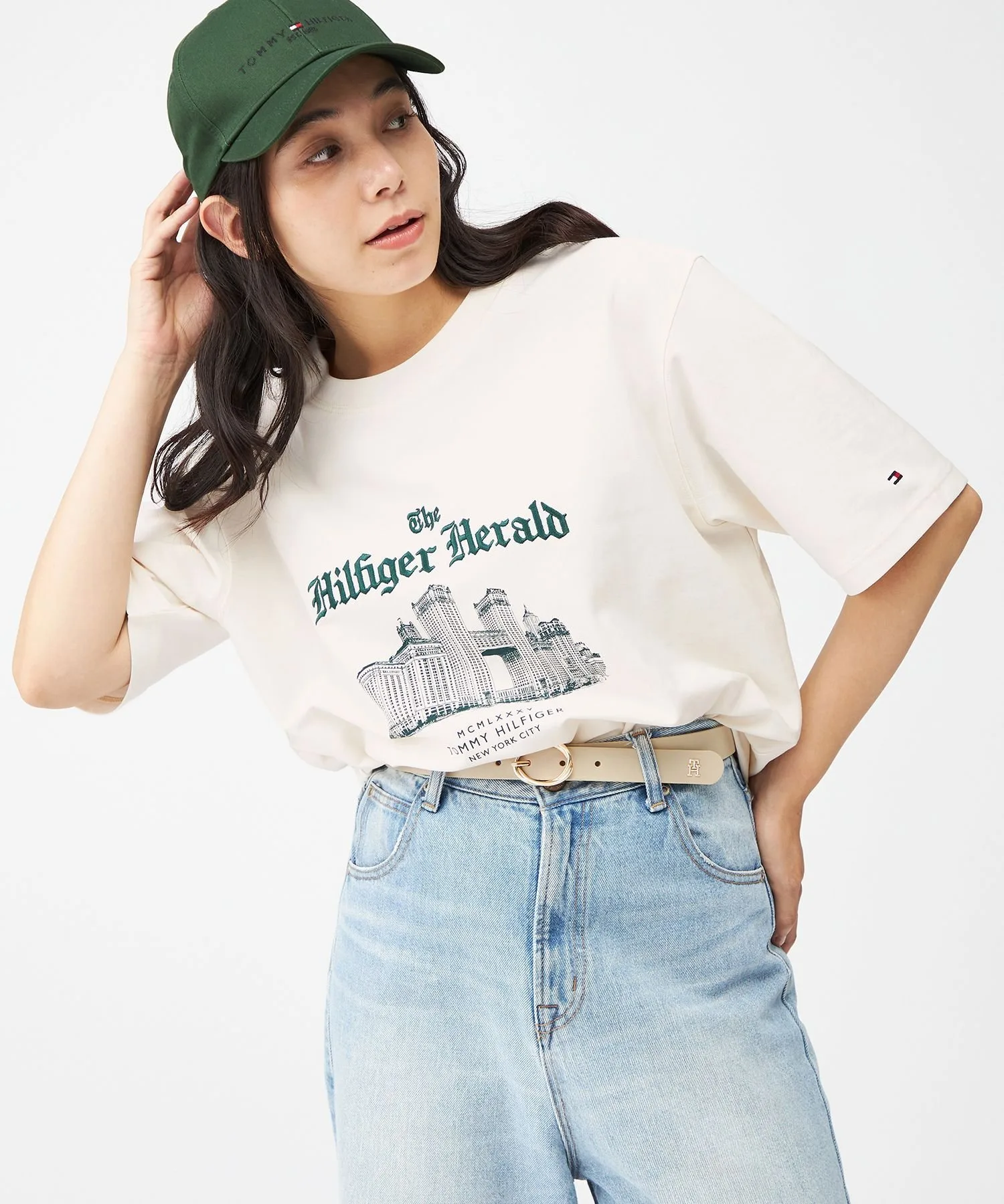 Футболка с графическим изображением городского пейзажа Herald TOMMY HILFIGER, Navy DW5 — фото 4