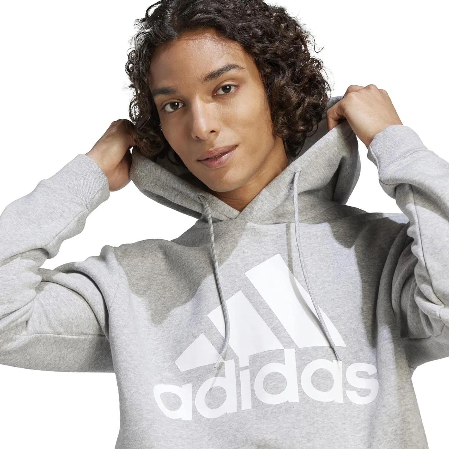 Мужская флисовая толстовка Adidas Essentials, повседневная верхняя одежда, красная — фото 3