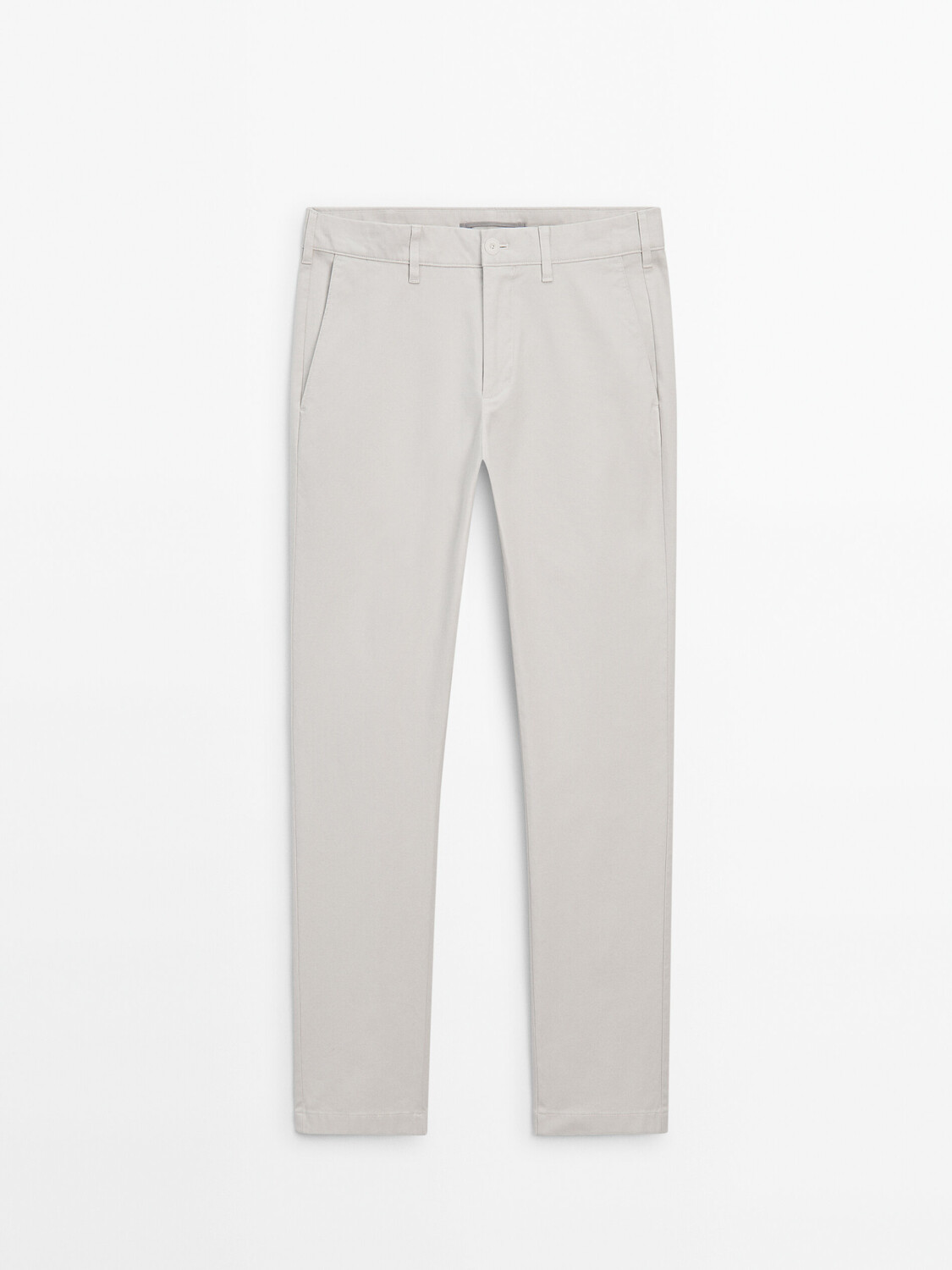 

Брюки узкого кроя из микроткани Massimo Dutti, бежевый