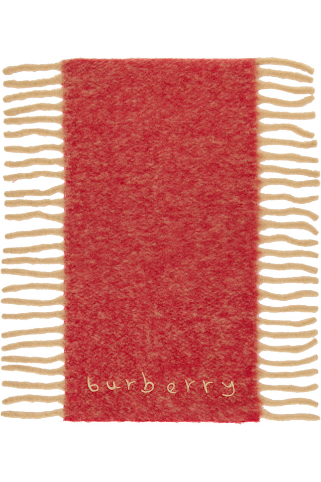 

Burberry Красный шарф из смеси шерсти альпаки