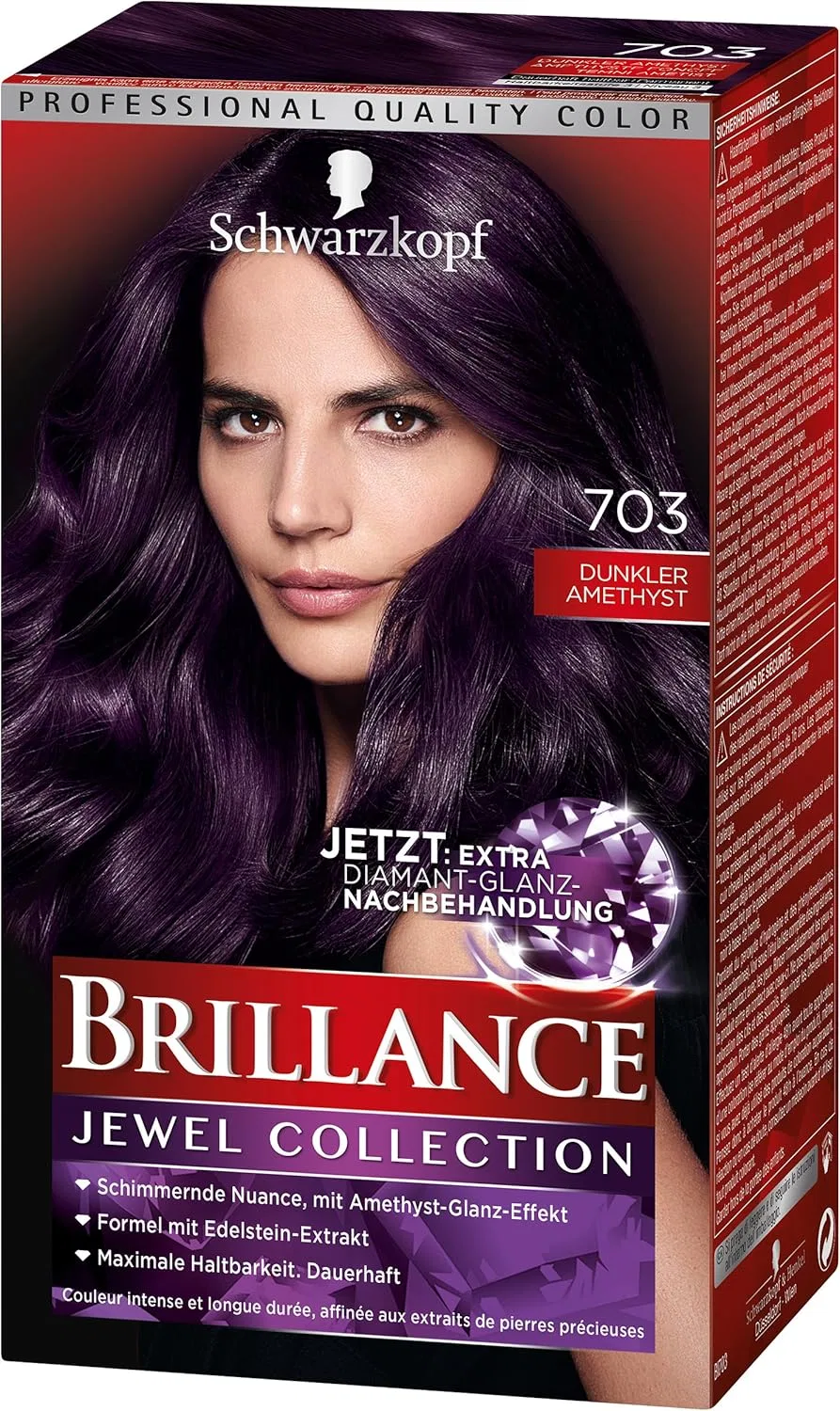 Краска для волос «Jewel Collection Extra Diamond Shine» от Schwarzkopf Brilliance Brillance, 703 Dark Amethyst
