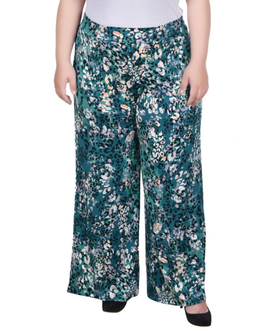 

Широкие брюки больших размеров на резинке NY Collection, Emerald