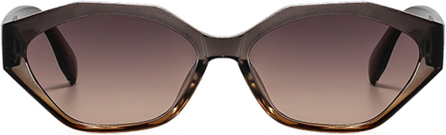 

bullabulling Модные солнцезащитные очки Polygon Cat Eye для женщин, ретро-очки с леопардовым принтом, маленькие солнцезащитные очки UV400 для мужчин, трендовые солнцезащитные очки, Gray