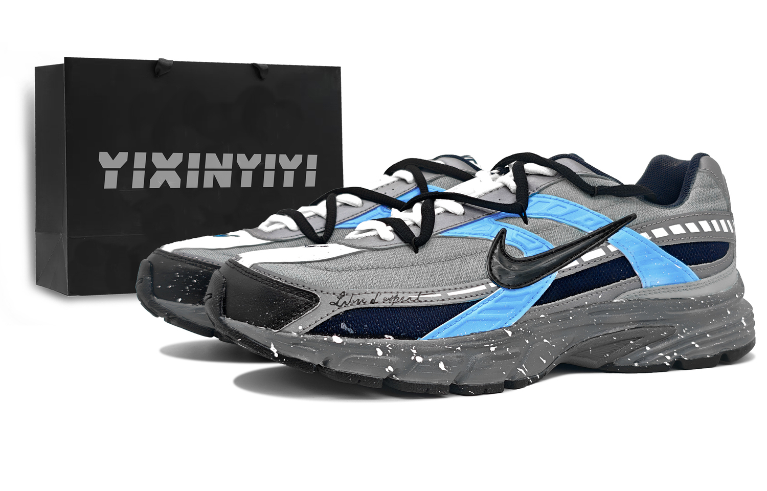 

Nike Инициатор амортизация, дышащая и упругая конструкция кроссовки мужские low top blue gray