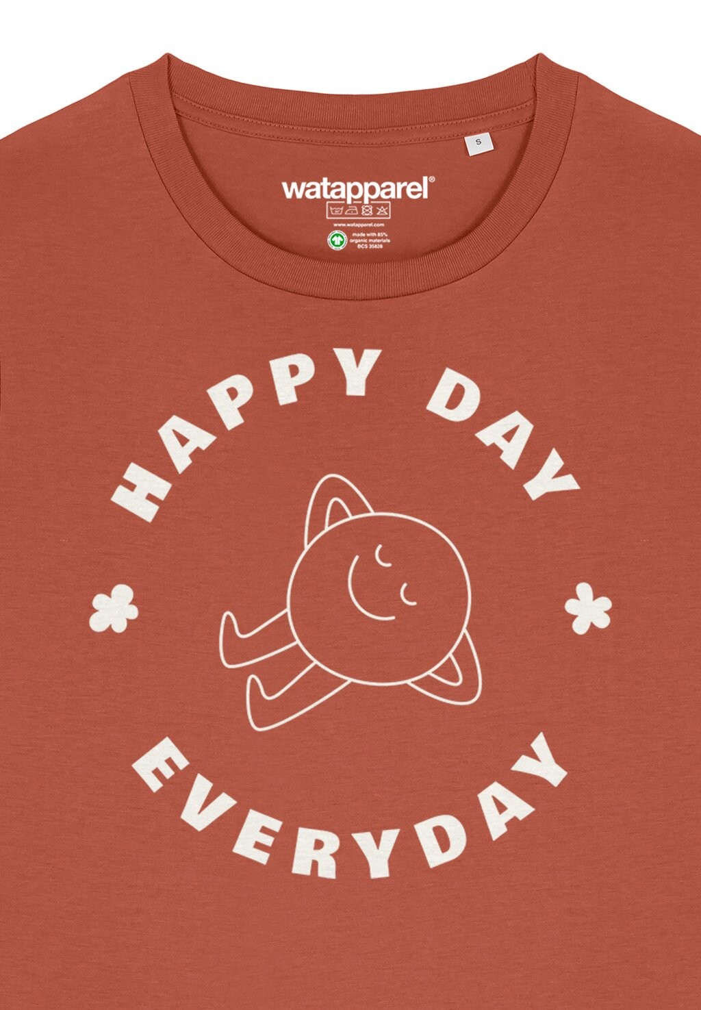 

Футболка с принтом HAPPY DAY EVERYDAY watapparel, коричневый