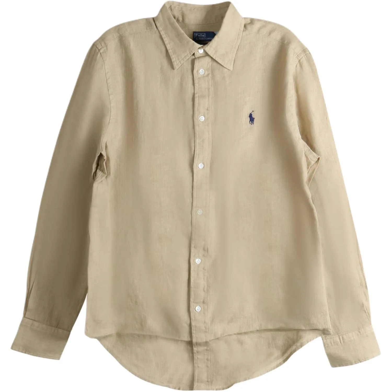 Рубашка из льна с длинным рукавом Polo Ralph Lauren, бежевый
