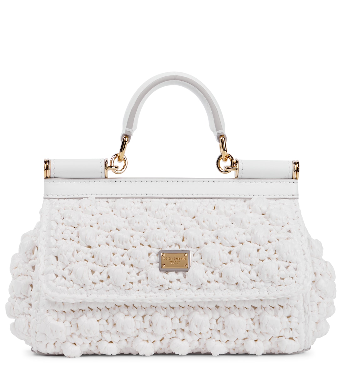 

Свадебная сумка-тоут Sicily Small с кружевной отделкой Dolce&Gabbana, Bianco/Bianco