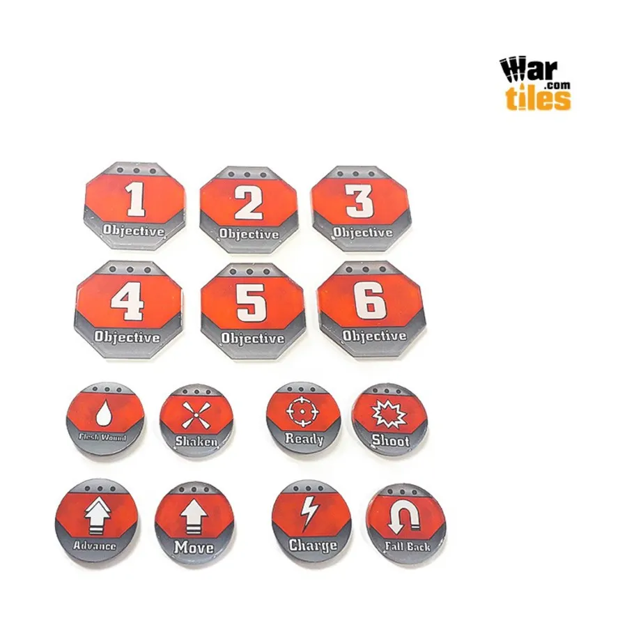 

Набор жетонов Kill Teams - красный, War Tiles - Markers, Rulers, & Tokens