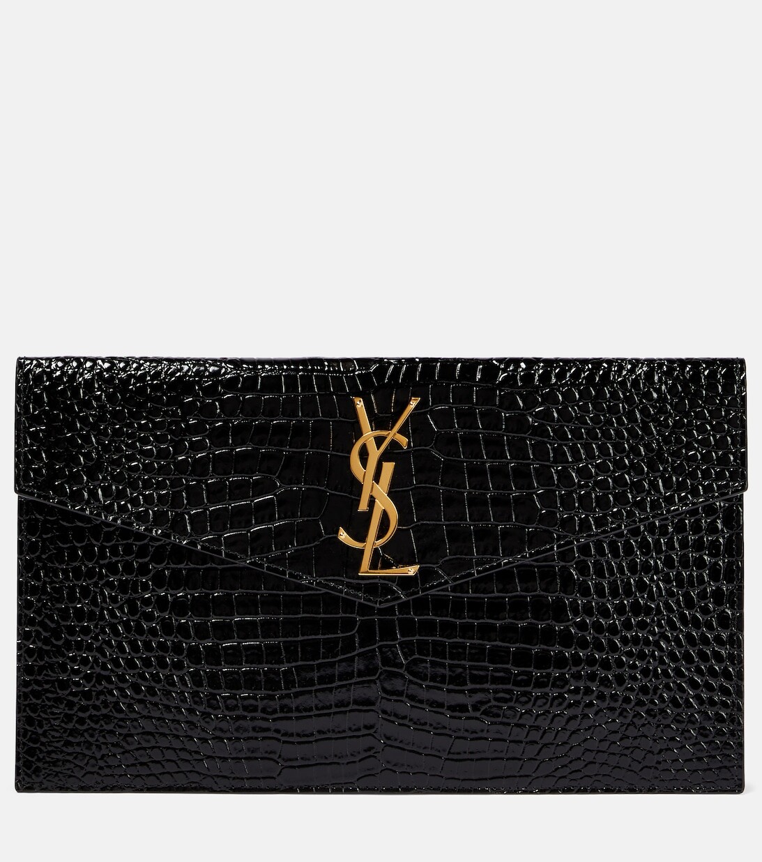 

Клатч Uptown из лакированной кожи Saint Laurent, черный