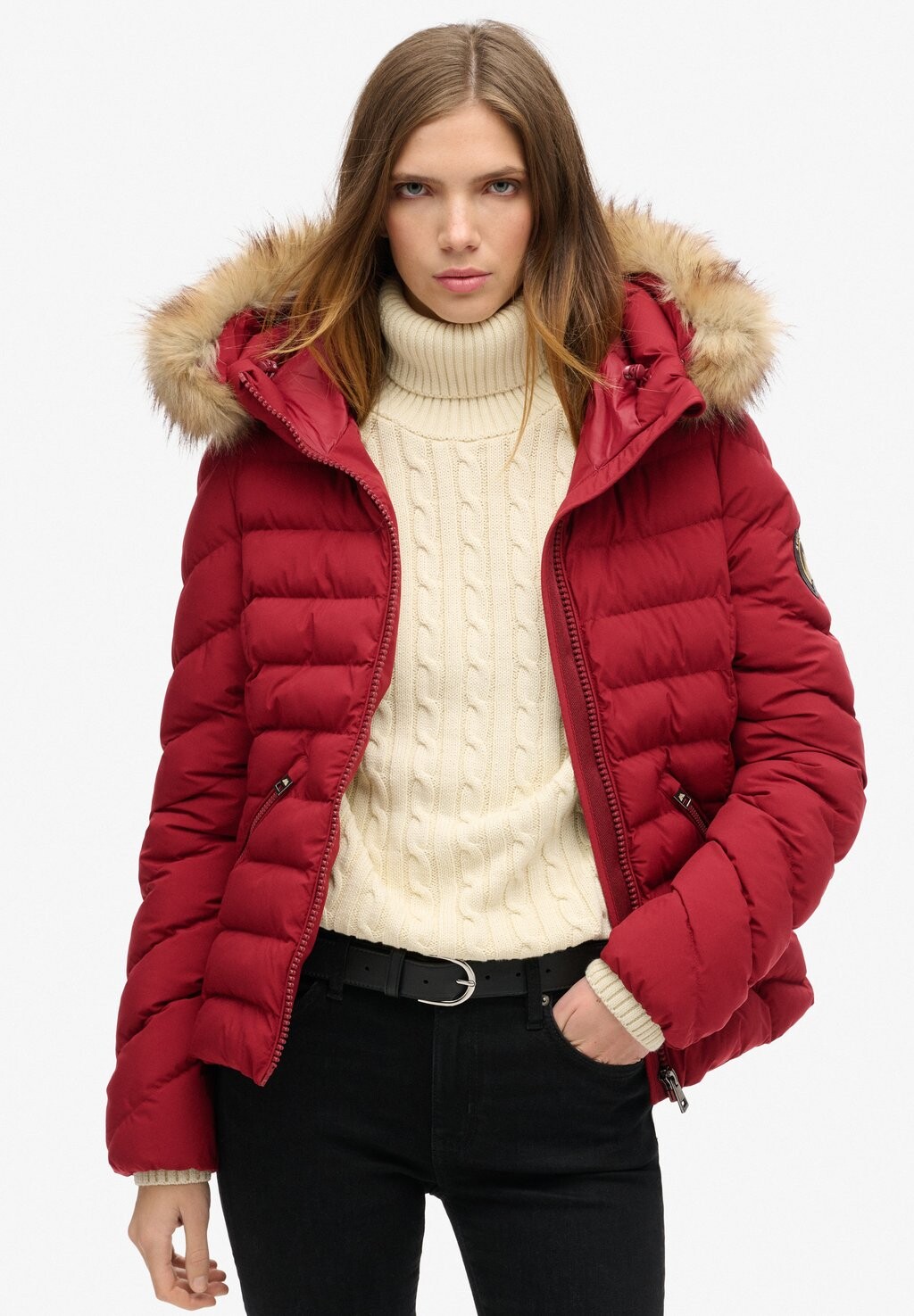 

Зимняя куртка FUJI HOODED PADDED Superdry, красный