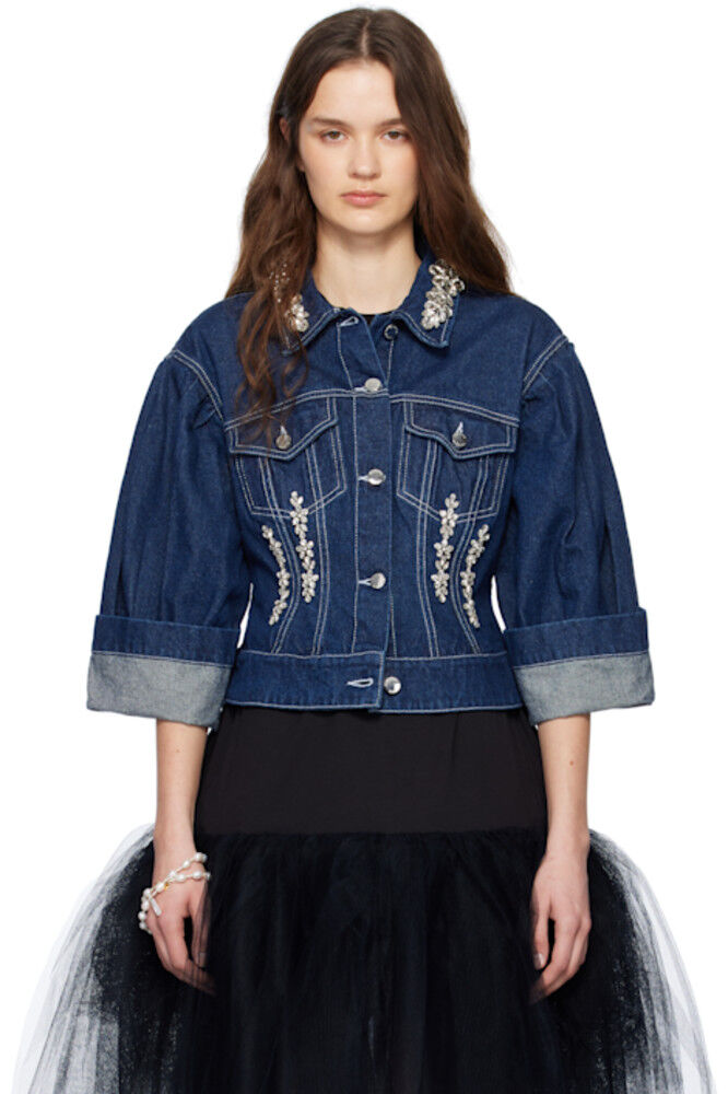 

Куртка из денима Indigo Turbo с декоративными элементами Simone Rocha