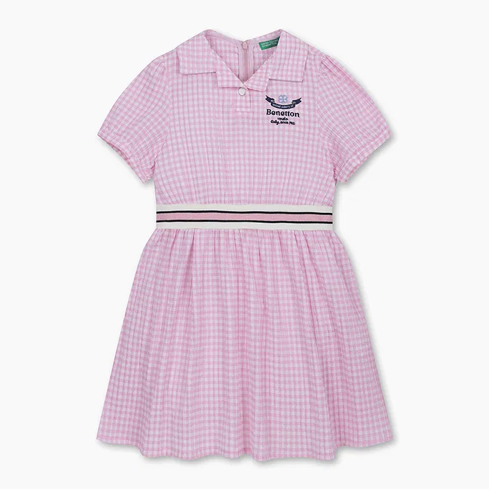 Детское платье Lovely Collar, розовое, от Benetton Kids