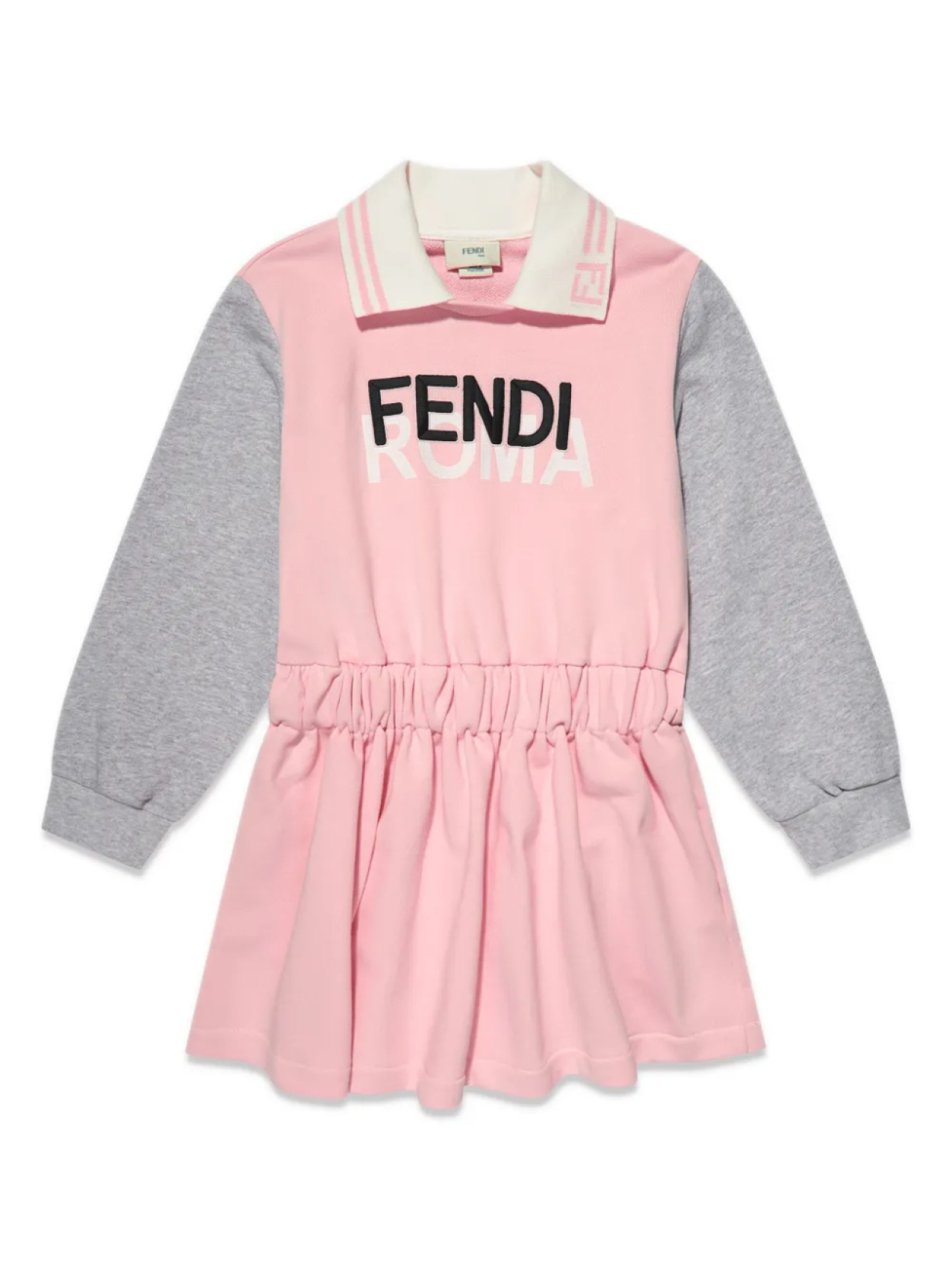 

Платье-свитер со вставками Fendi Kids, розовый