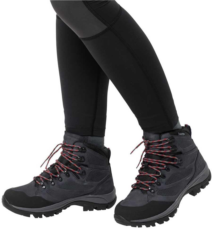 Кроссовки для походов Jack Wolfskin Unisex-Adult Rebellion Texapore Mid W, красный/серый — фото 2