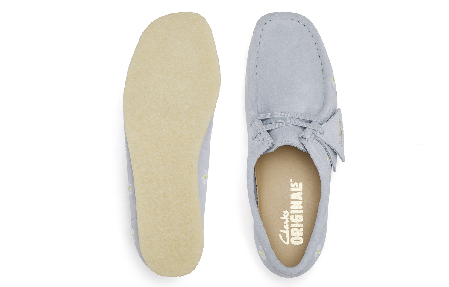 Clarks Originals Wallabee Кроссовки из замши на шнуровке, серый/белый 261756444 — фото 4
