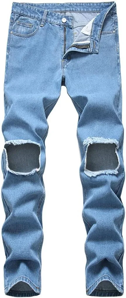 

Джинсы мужские Casual с потертостями SIDUFHAOPKLL