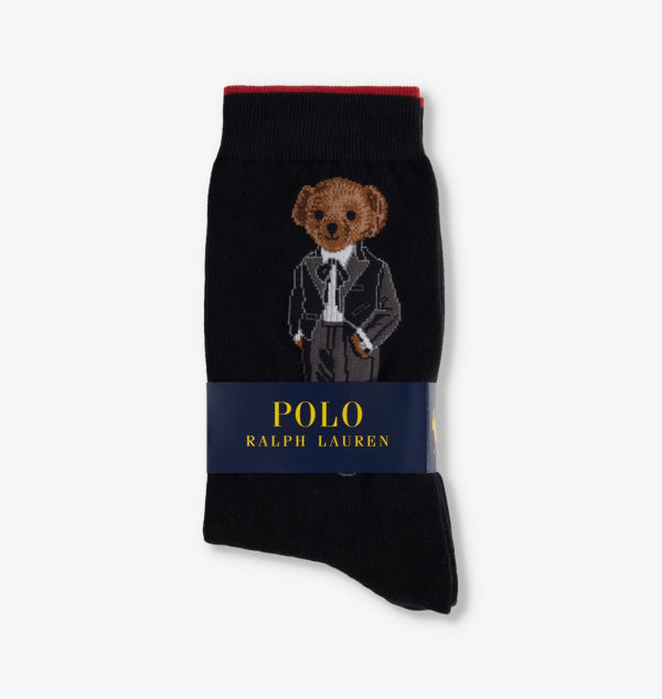 

Носки Bear-Intarsia из эластичного хлопка с отделкой в полоску Polo Ralph Lauren, черный