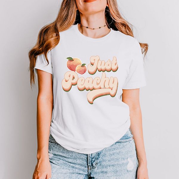 

Футболка Just peachy с коротким рукавом в ретро-стиле Simply Sage Market, White