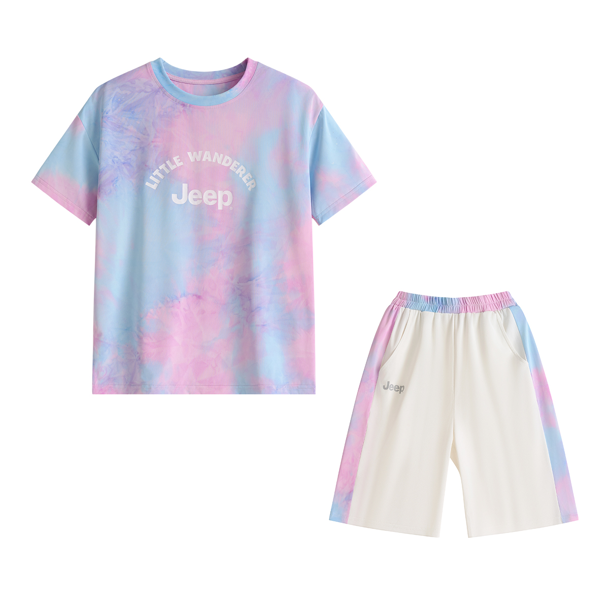 

Спортивный костюм Casual 2025 летний женский 2 Piece Set для подростков Jeep, фиолетовый