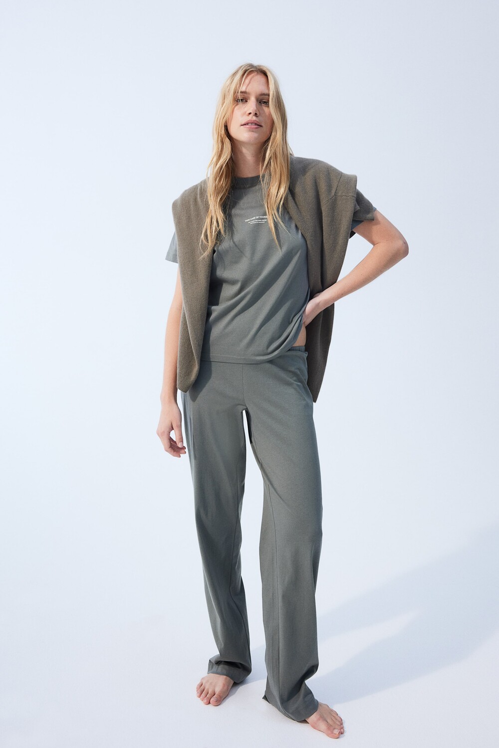 

Рубашка и брюки для сна H&M, зеленый