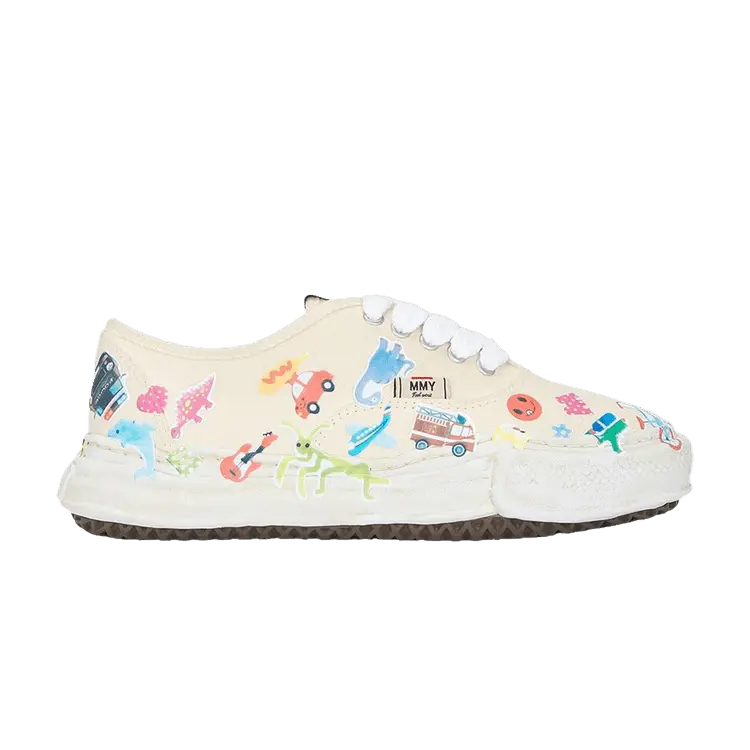

Кроссовки Maison Mihara Yasuhiro Baker OG Sole Sticker Printed Canvas Low, White
