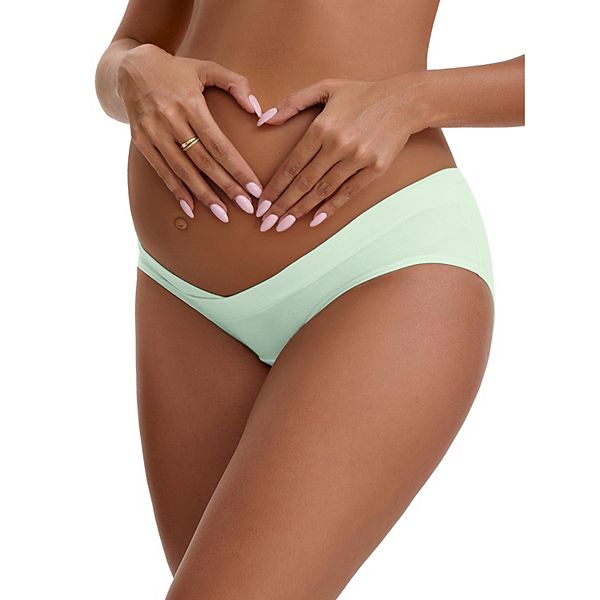 

Женские хлопковые низкие трусики для беременных под живот Inspire Chic, Light Green