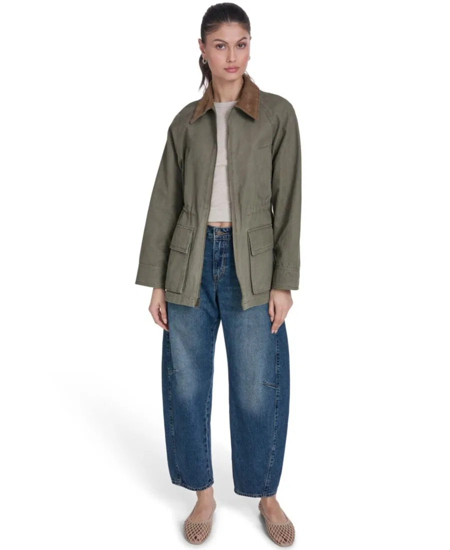 Женская хлопковая куртка-сараян с зауженной талией Levi's, Olive