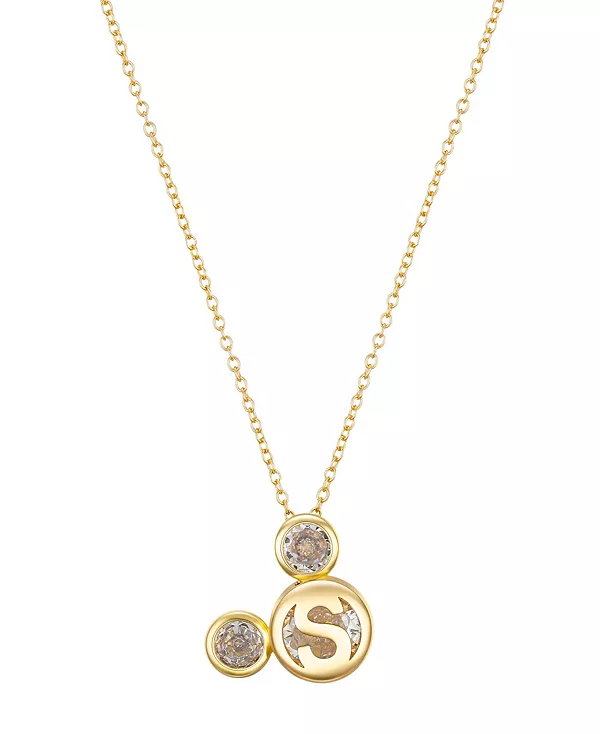 

Кулон с инициалом в виде Микки Мауса из кубического циркония Disney, gold-s