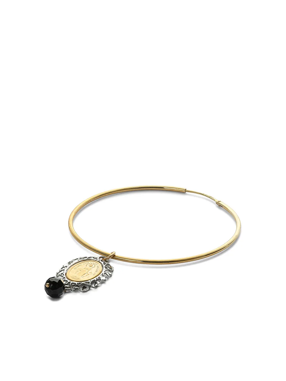 Серьги-кольца из желтого золота с сапфирами DOLCE & GABBANA, золотой — фото 2