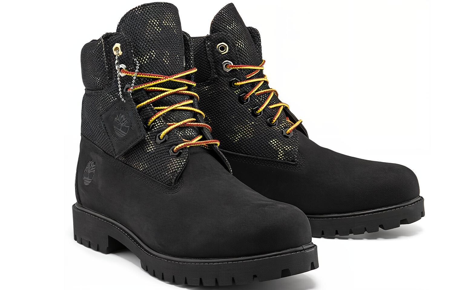 Мужские ботинки Timberland Heritage с принтом, черный/хаки — фото 4